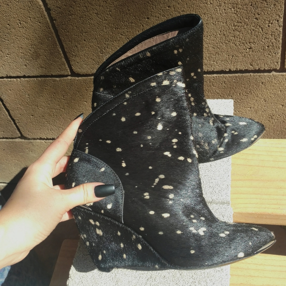 Calf hair booties